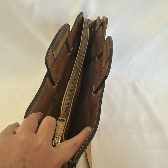 Vintage Leather Attaché Briefcase Brown Bag Retractable Handle Removable Strap - Picture 13 of 16